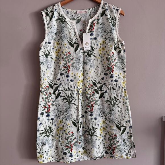 Tory Burch Dresses & Skirts - Tory Burch Botanical Print Tomino Dress Linen Coverup Size Medium $325 New